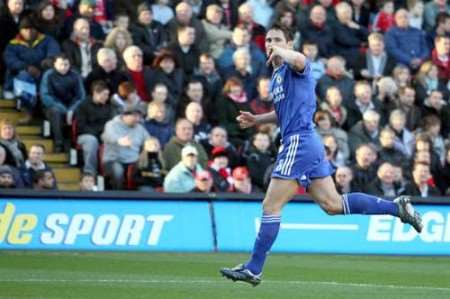 Frank Lampard celebrates his winner. Picture: MATT WALKER