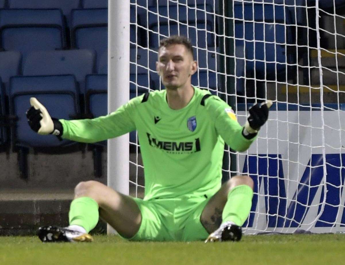 Goalkeeper Jack Bonham will miss Gillingham's next two games after suffering from concussion