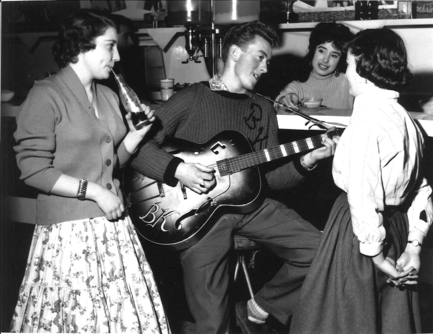 Bill Kent - real name Dave Kingsman - at the famous 2i's coffee bar in Soho