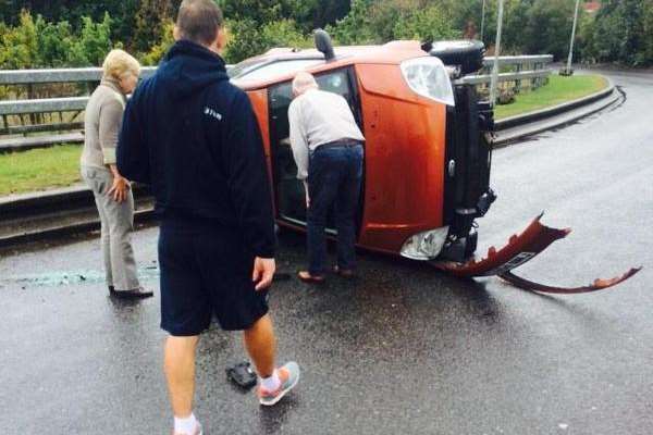 The crash scene. Picture: Kent 999s