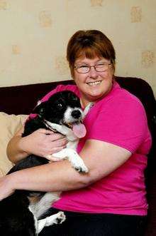 Tracey Poole with her dog Stella