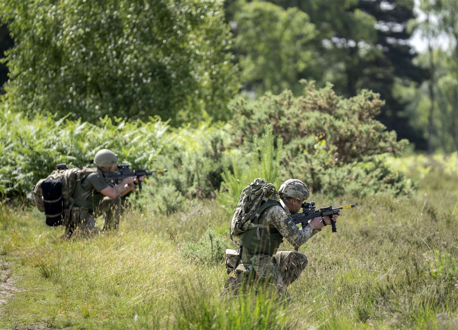 Members of the Ukrainian armed forces during a combat medical training course (Danny Lawson/PA)