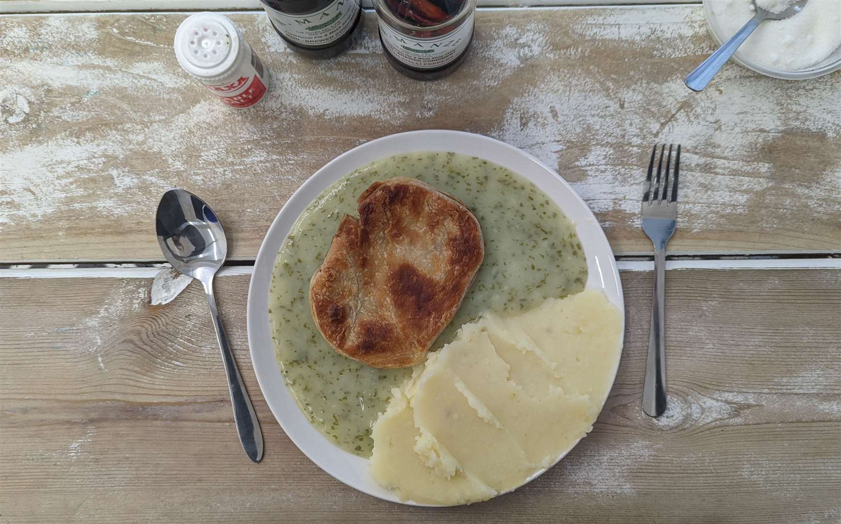 Proper pie and mash at Betty's in Folkestone