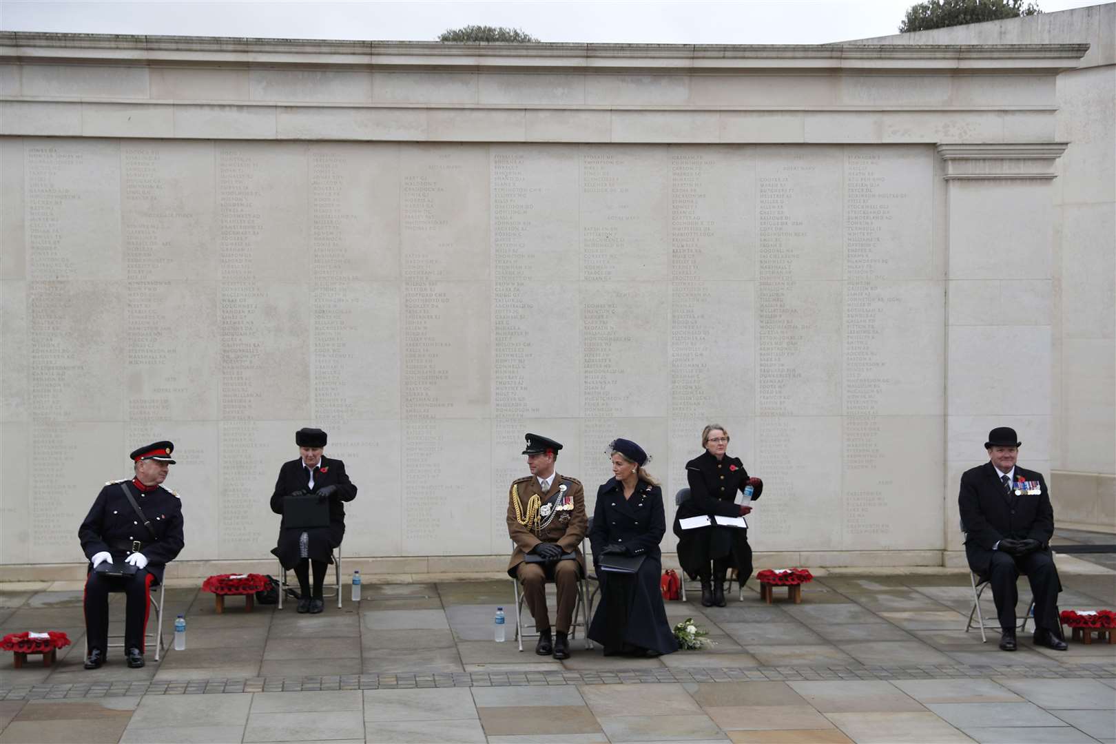 Edward and Sophie at a socially distanced service (Darren Staples/PA)