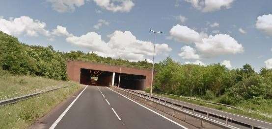 The car left the road near the Chestfield Tunnel, pictured. Picture: Google