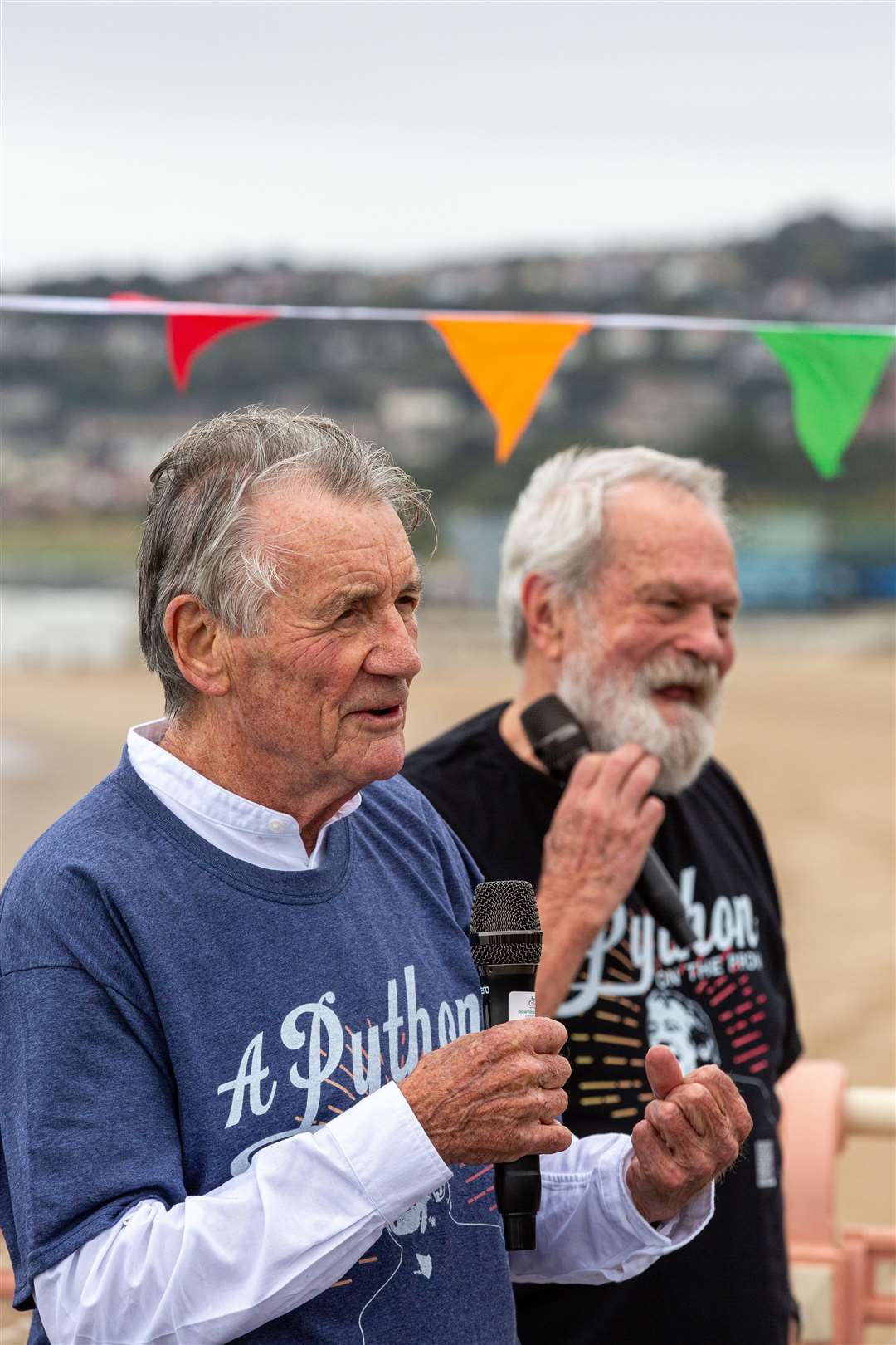 Sir Michael Palin and Terry Gilliam are campaigning for a statue in Wales to honour their fellow Monty Python troupe member Terry Jones (Paul Sampson/A Python on the Prom/PA)