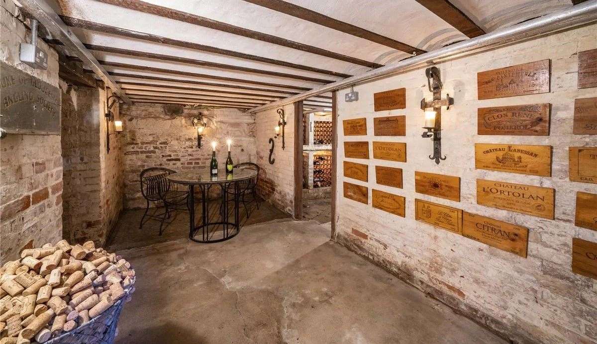 The wine cellar has a great atmosphere for entertaining guests. Picture: Savills