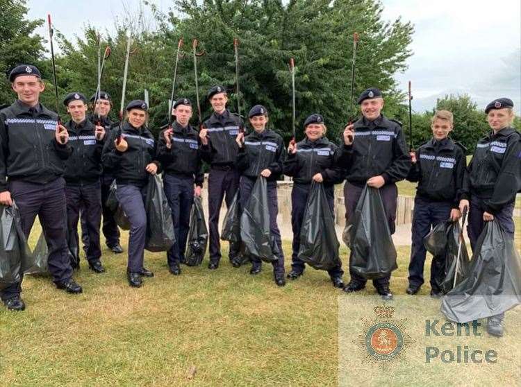 Cadets did a litter pick as part of their work experience (14270067)