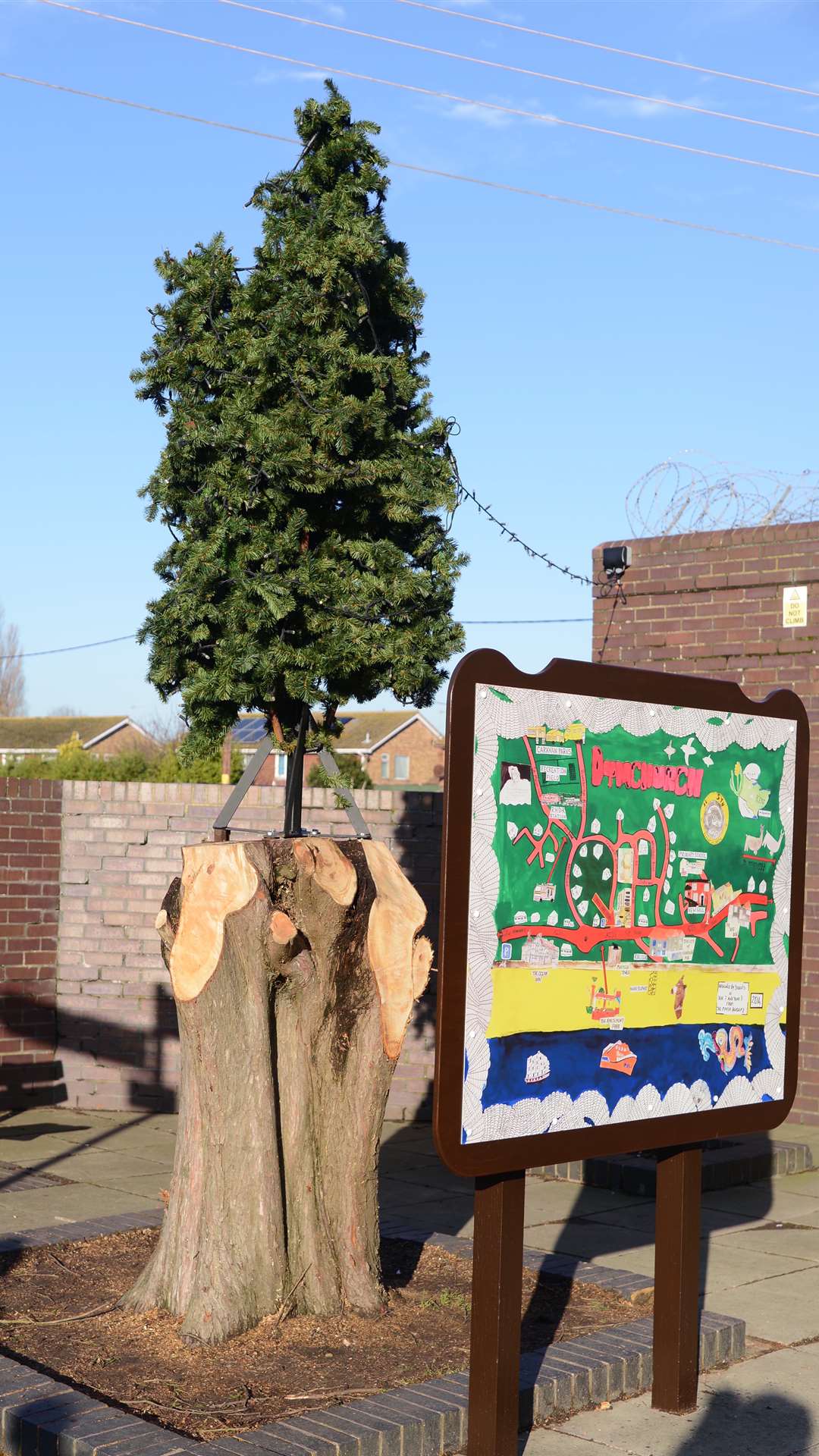 The unloved Christmas tree before it was removed. Picture: Gary Browne