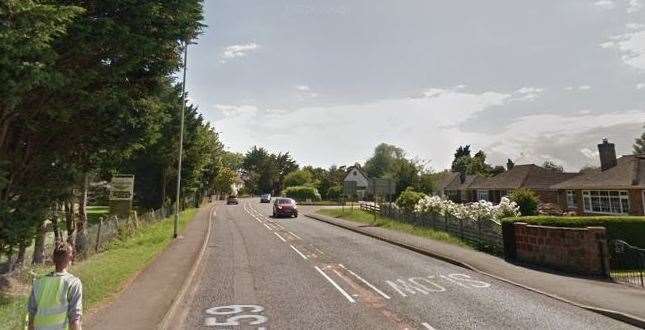 The crash has closed the A259 Hythe Road in both directions. Picture: Google Street View