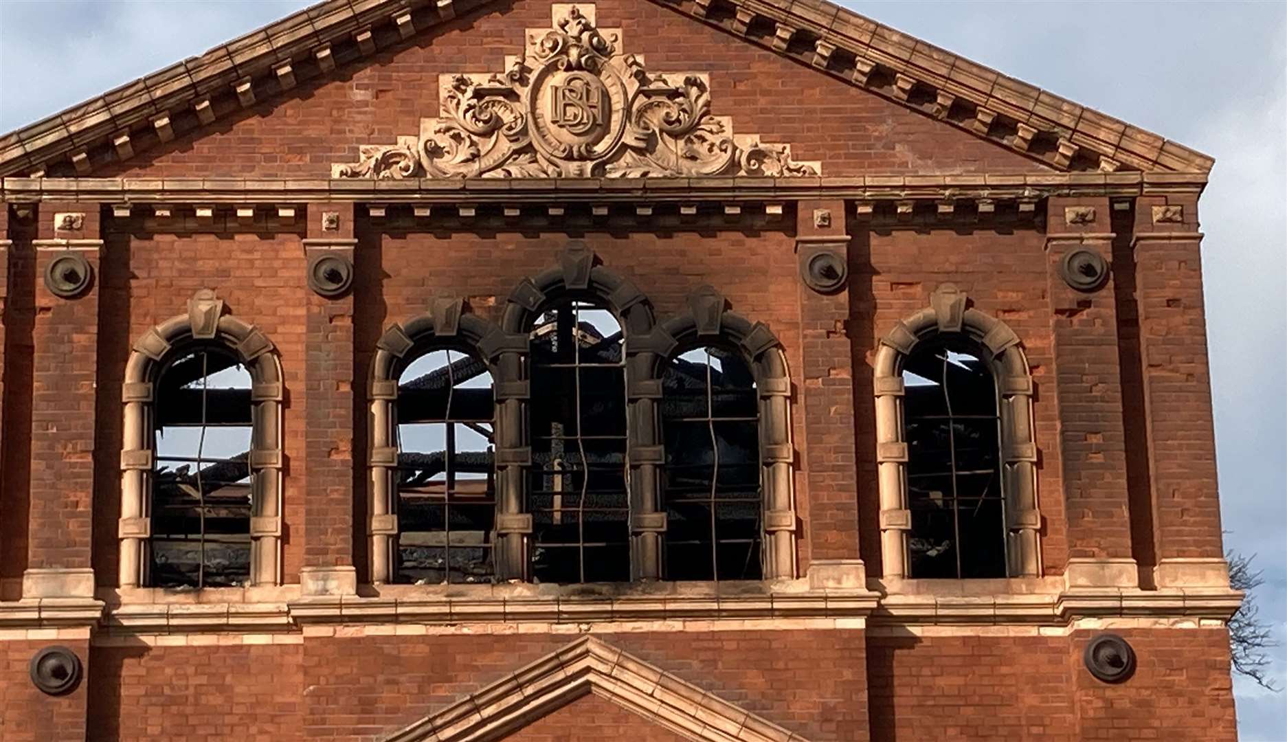 The aftermath of the blaze at the Victorian water tower in Trinity Road