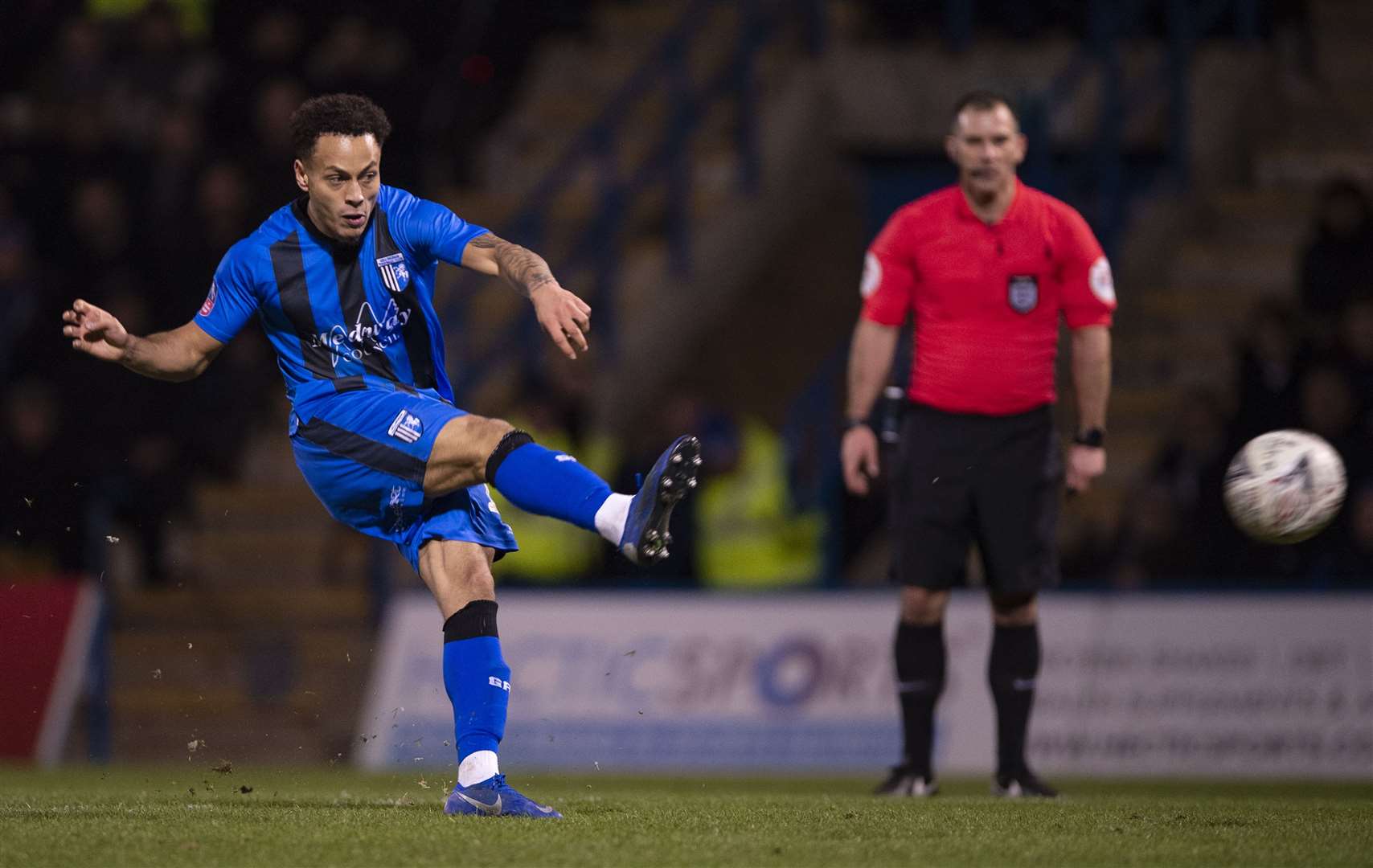 Elliott List scores the winner for Gillingham against Cardiff City Picture: Ady Kerry