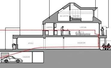 Plans for the rebuild show three bedrooms and a sea-facing balcony. Picture: Hollaway Studio