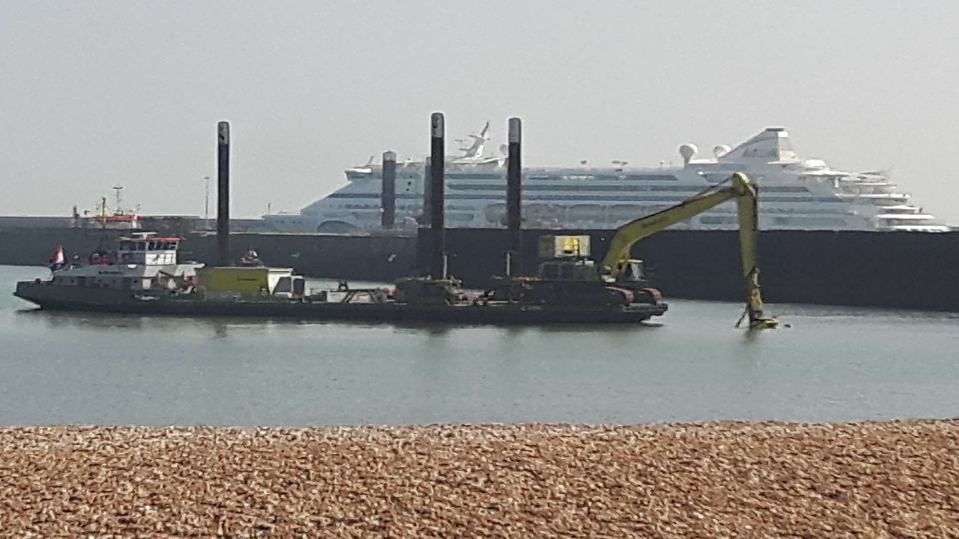 Dredging at Dover Harbour.