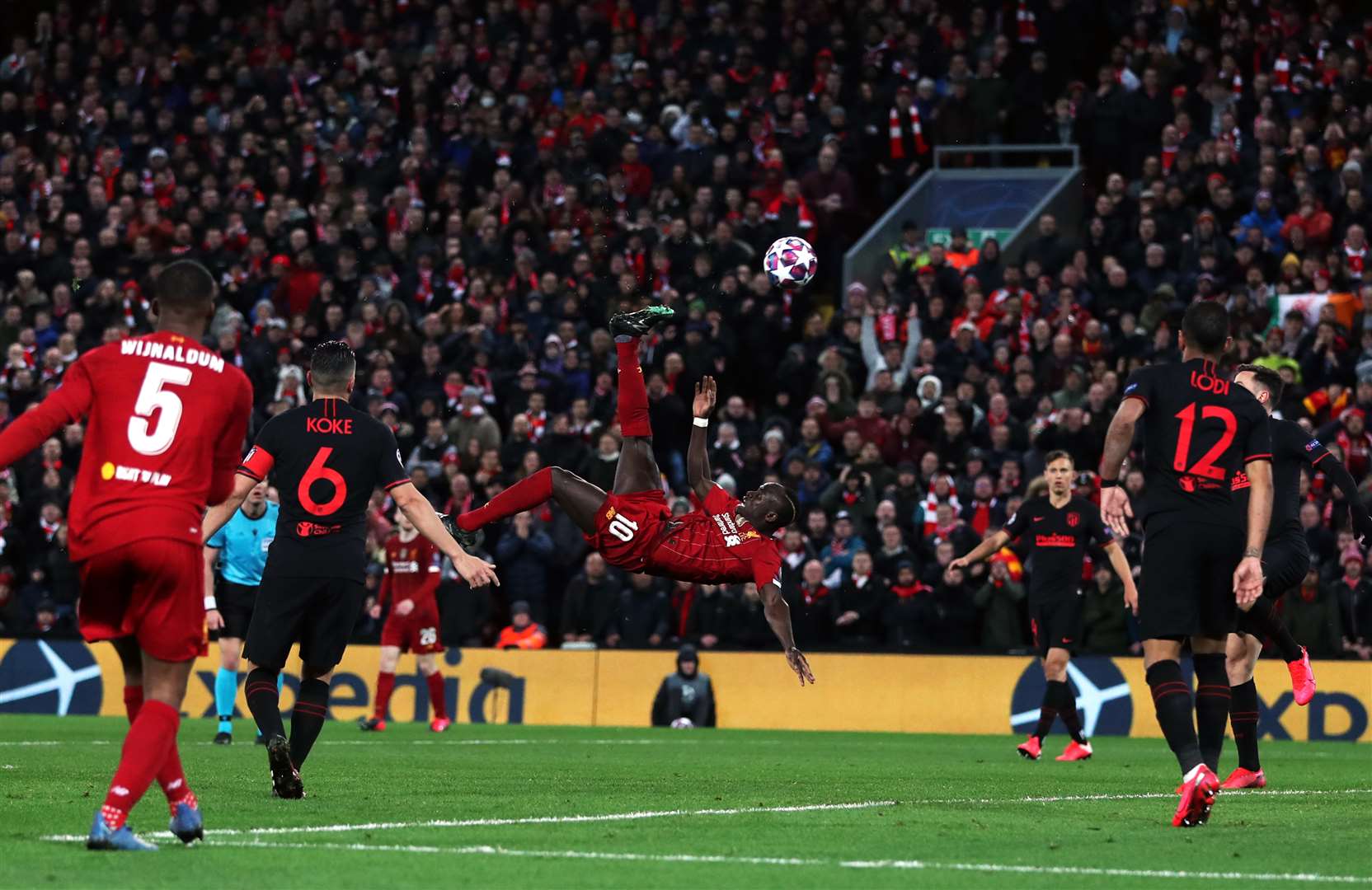 One of the last major football matches to take place in the UK – Liverpool v Atletico Madrid in the Champions League (Peter Byrne/PA)