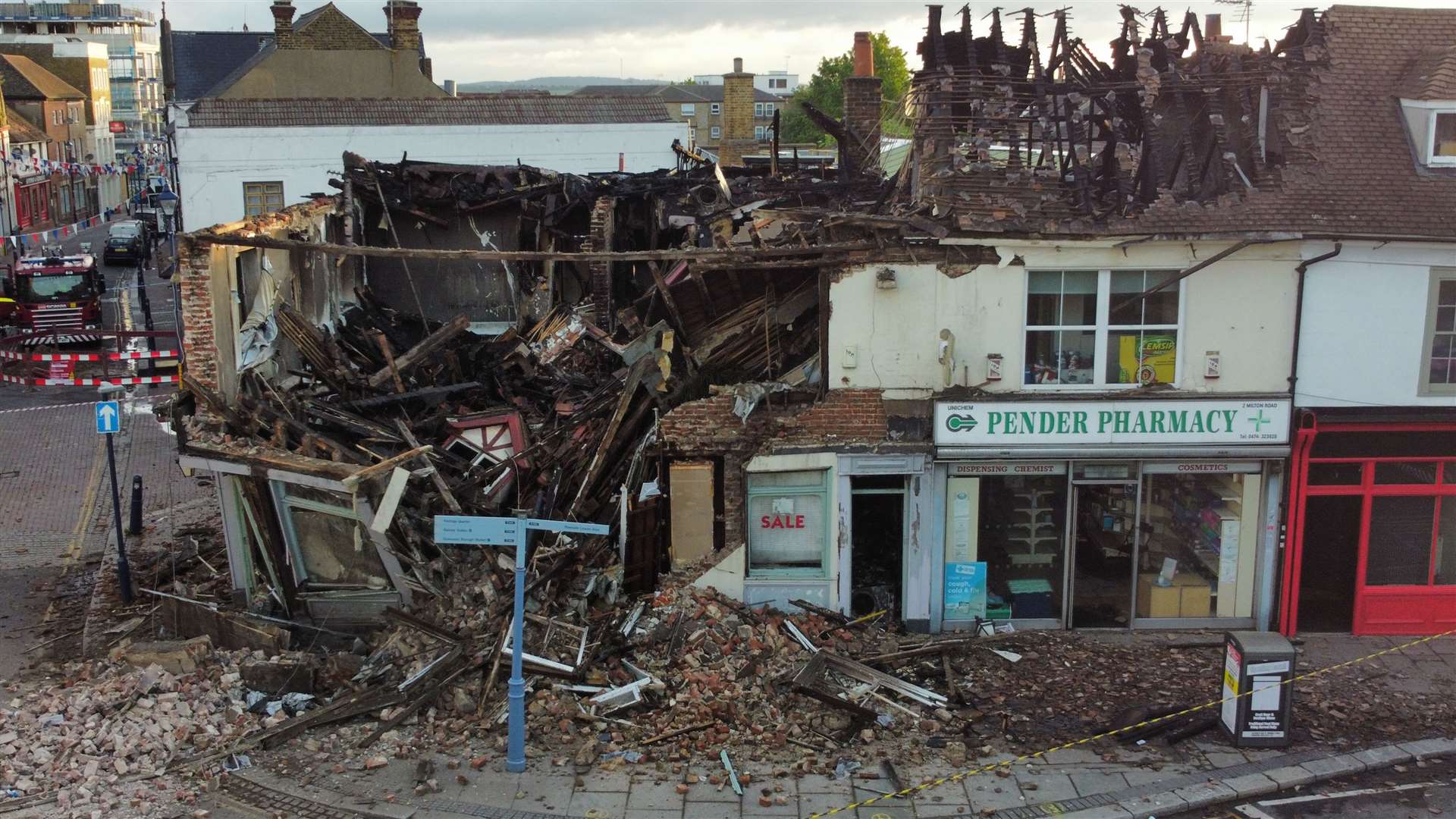 The damage to Pender Pharmacy on May 27