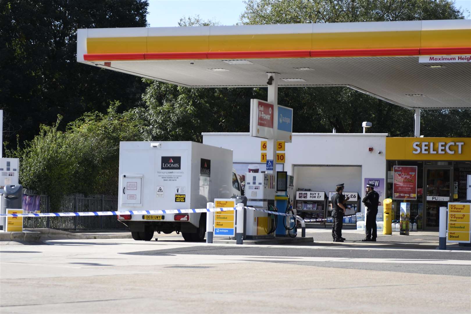 Police taped off the Shell petrol garage in Malling Road, Snodland. Picture: Barry Goodwin