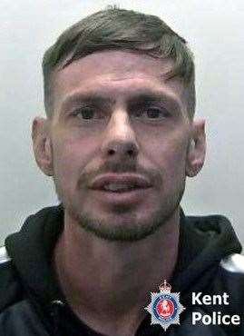 Ben Barratt is wanted in relation to the breach of a restraining order. He has links to Herne Bay, as well as Leeds and Blackpool. He has been on the run for five months. Picture: Kent Police