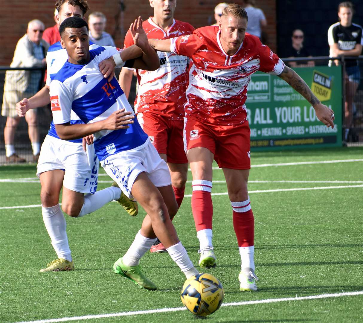 Ramsgate's Lee Martin puts a foot in. Picture: Randolph File