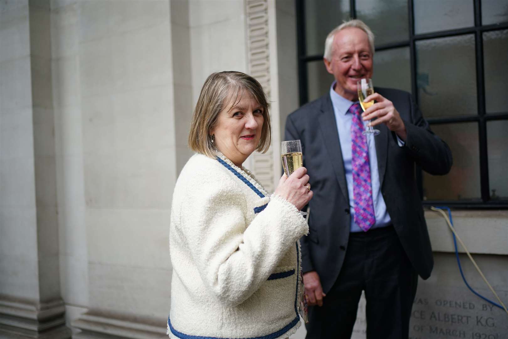 Alison Cathcart and Mark Rimmer after renewing their vows (Yui Mok/PA)