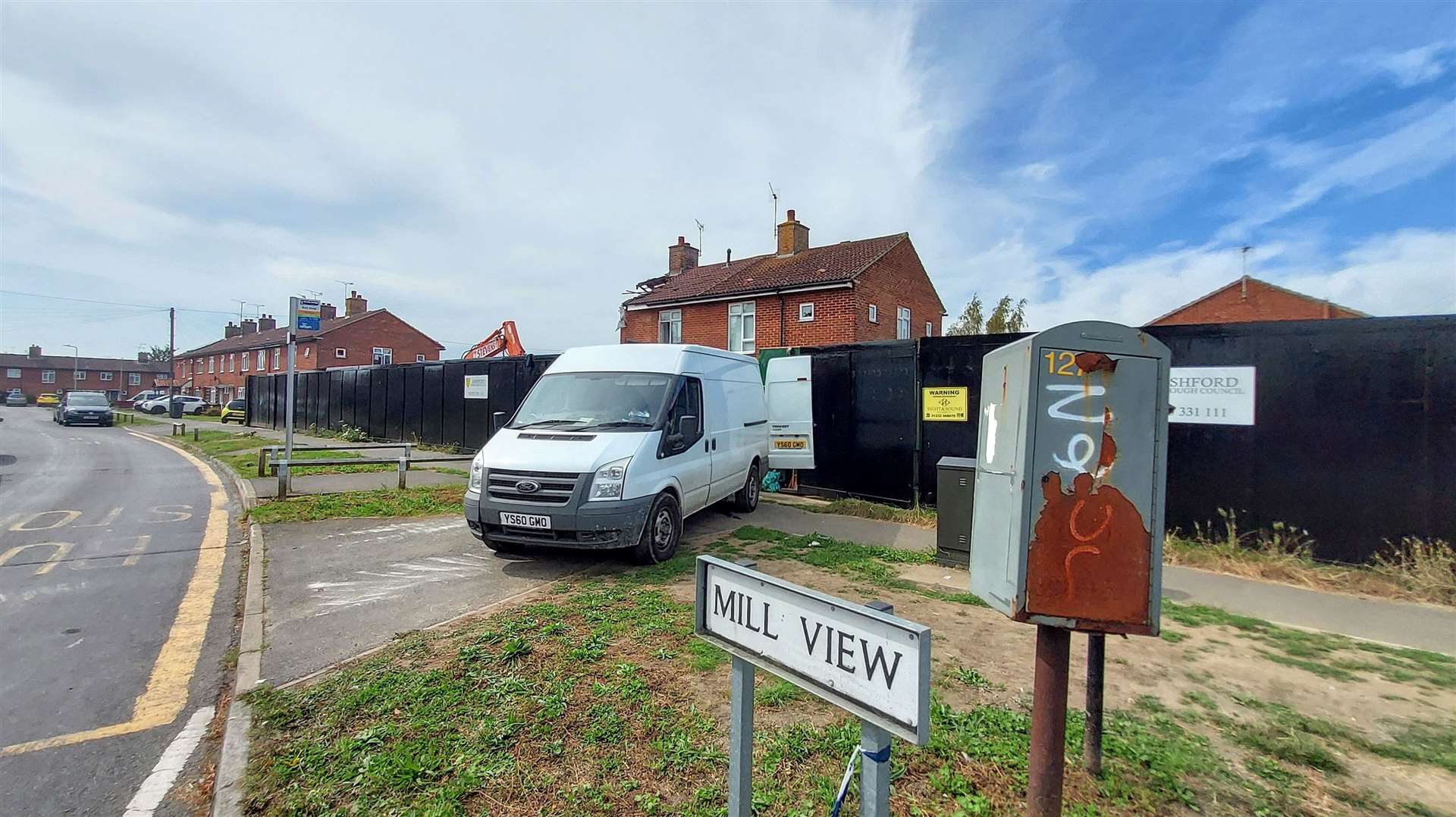 The scene of the explosion in Willesborough