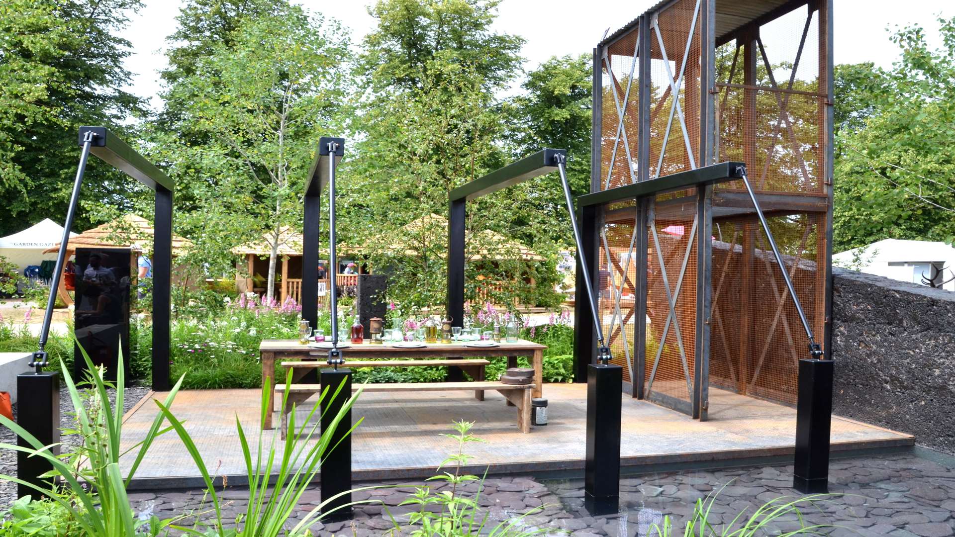 Hadlow College's Green Seam garden at Hampton Court Palace Flower Show. Picture: Ian West