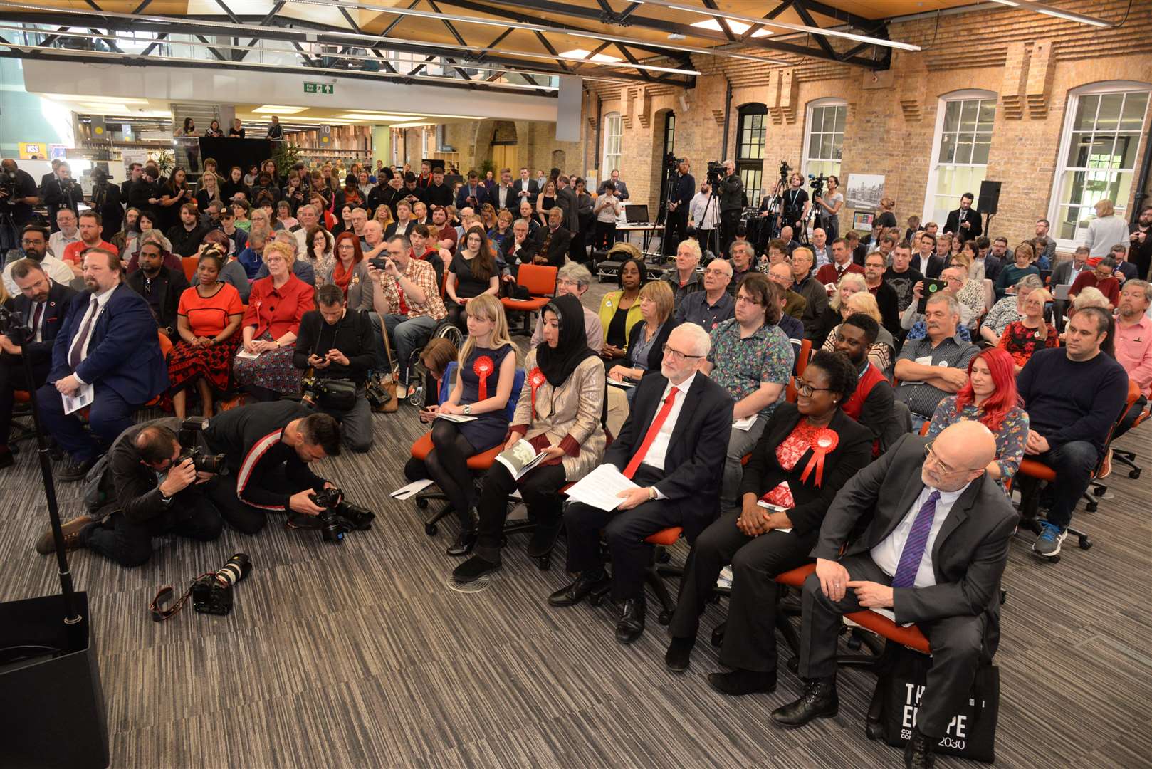 The audience for Jeremy Corbyn at the University of Kent's Medway Campus. Picture: Chris Davey
