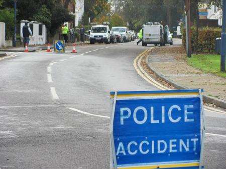 A telegraph pole caused a road closure