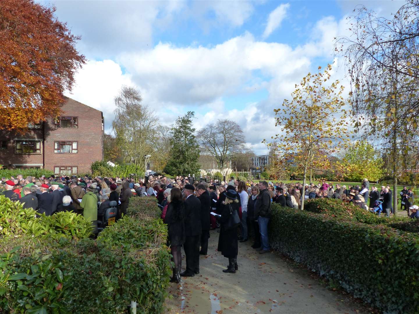 Andy Clark photographed overcrowding at the Ashford Remembrance Sunday service last year