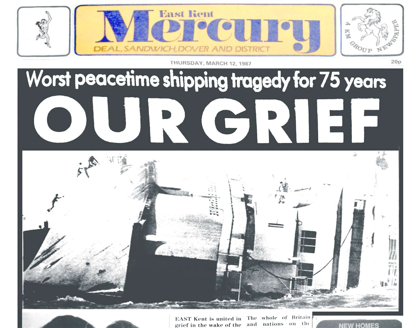 How the KM's East Kent Mercury reported on the tragedy in 1987