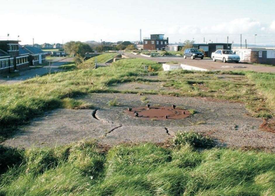 Remains of a 12-pounder fun emplacement at the former Barton's Point Battery in Sheerness. Picture: English Heritage