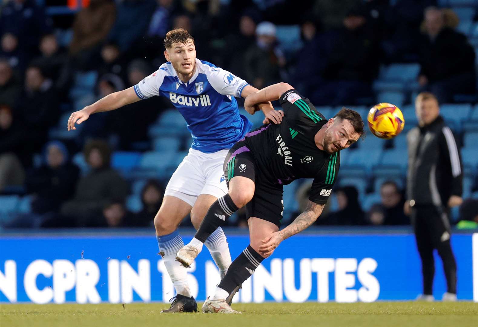 Josh Andrews’ first year at Gillingham has been hampered by injury Picture: @Julian_KPI