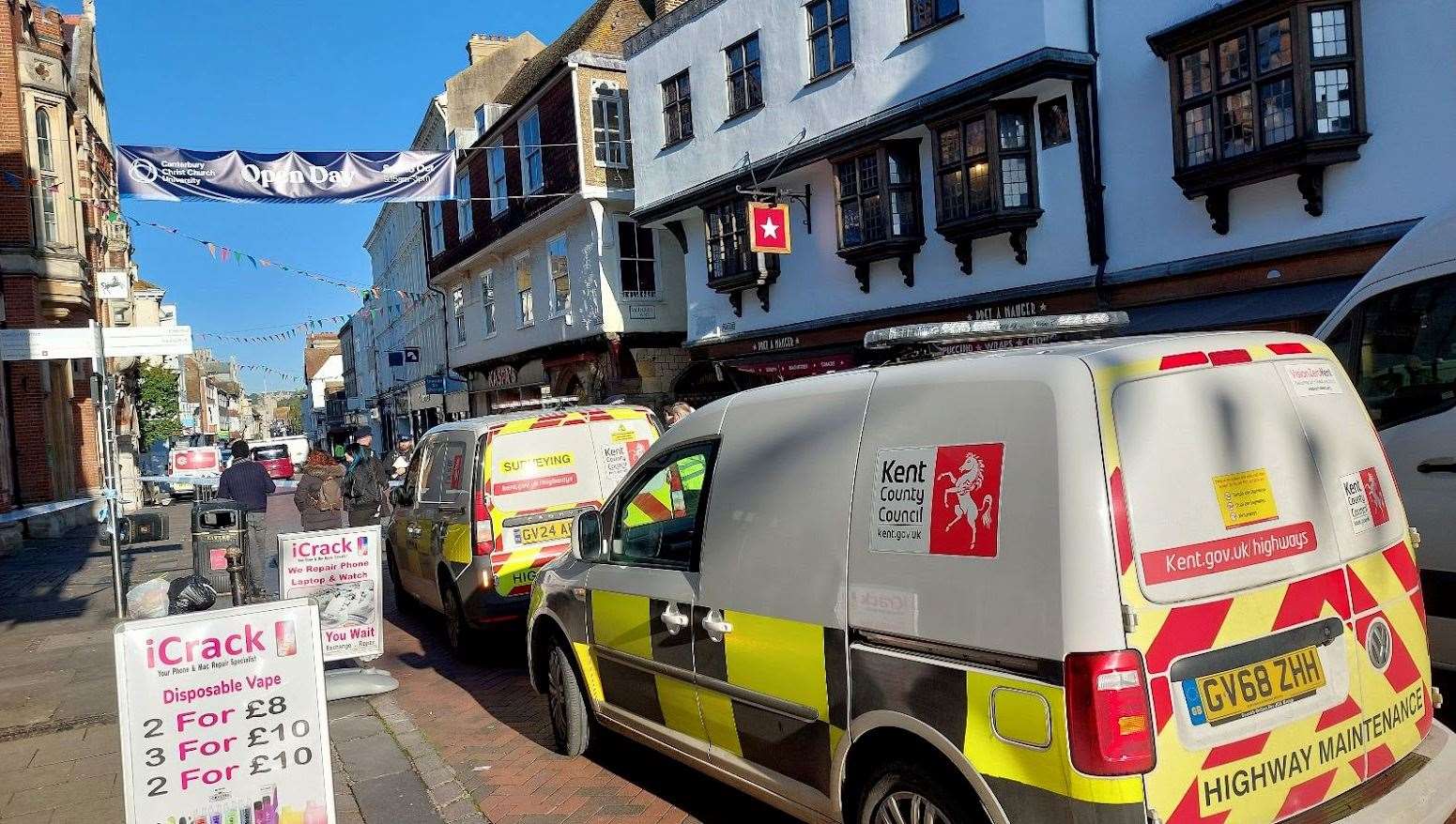 Four people have been arrested after a man was stabbed to death in Canterbury city centre.