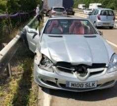 The pair were left facing the wrong direction in a live lane