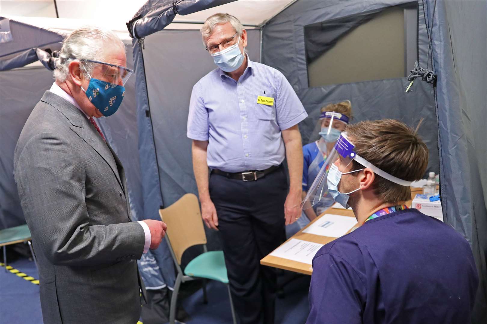 The Prince of Wales told NHS staff he is ‘way down the list’ for the vaccine (Chris Jackson/PA)