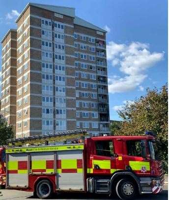 Emergency services at Midhurst Court in Maidstone. Photo: Graham Jarvis