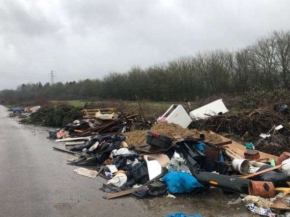 Fly-tipping has been reported to the council along the access road to Barnfield Park Travellers' site