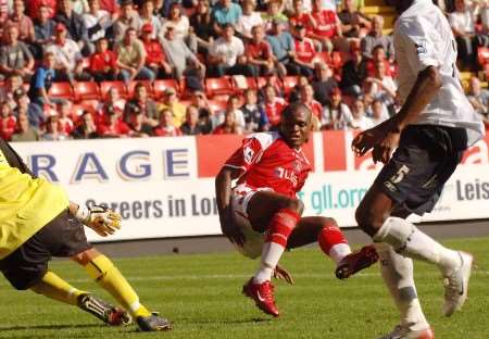 MATCH WINNER: Darren Bent grabs his second goal on 84 minutes. Picture: BARRY GOODWIN