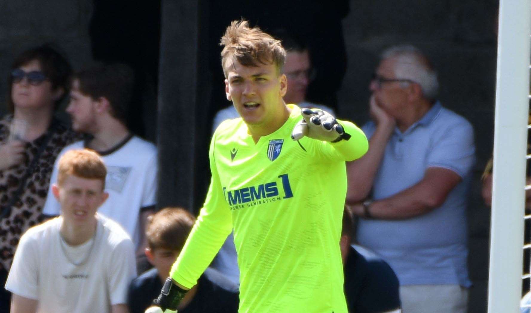 Goalkeeper Ashley Maynard-Brewer picked up an injury against Dover early on in the friendly match at Crabble Picture: Barry Goodwin