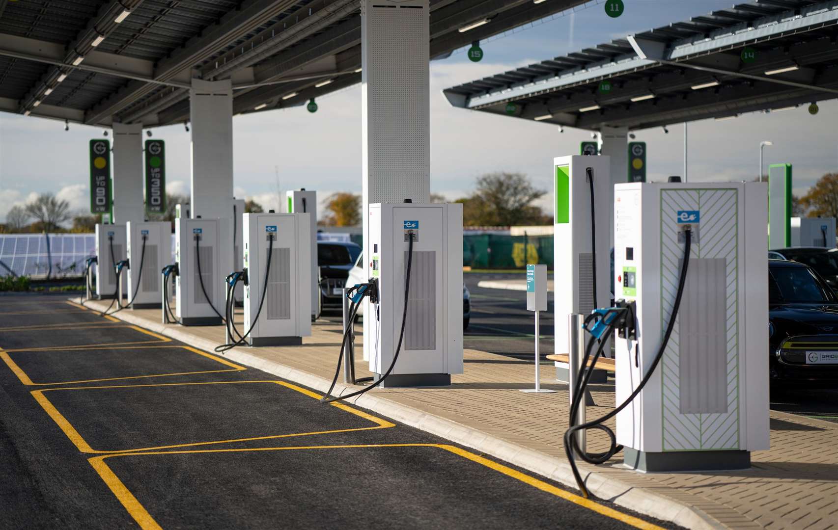 Electric chargers at the Gridserve Electric Forecourt (Gridserve/PA)