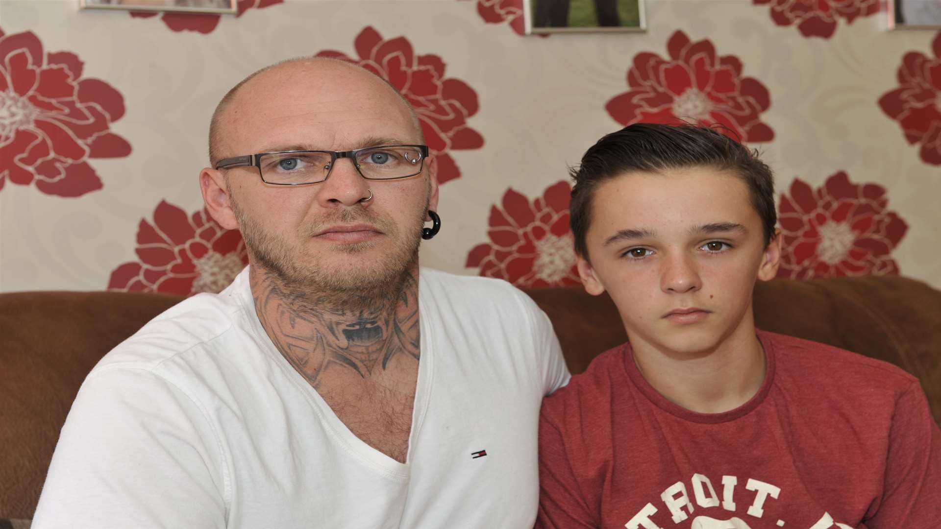 Wayne Deane with son Brandon Scott-Dean, 12