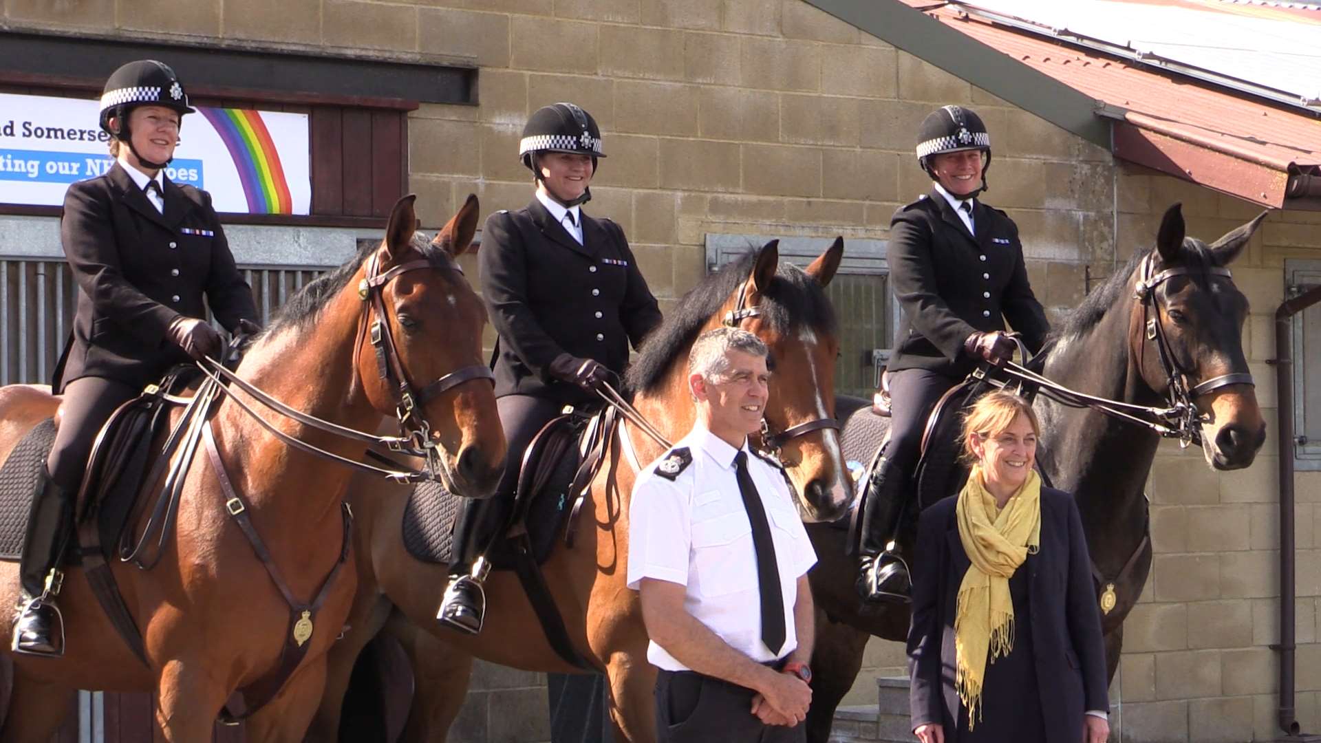 Hero the police horse (centre) (Avon and Somerset Police/PA)