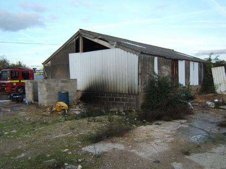 The underground cannabis factory found underneath a disused barn in Salt Lane, Cliffe.