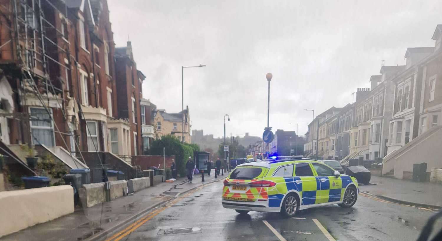 The crash happened on Folkestone Road this morning. Picture: Liane Castle