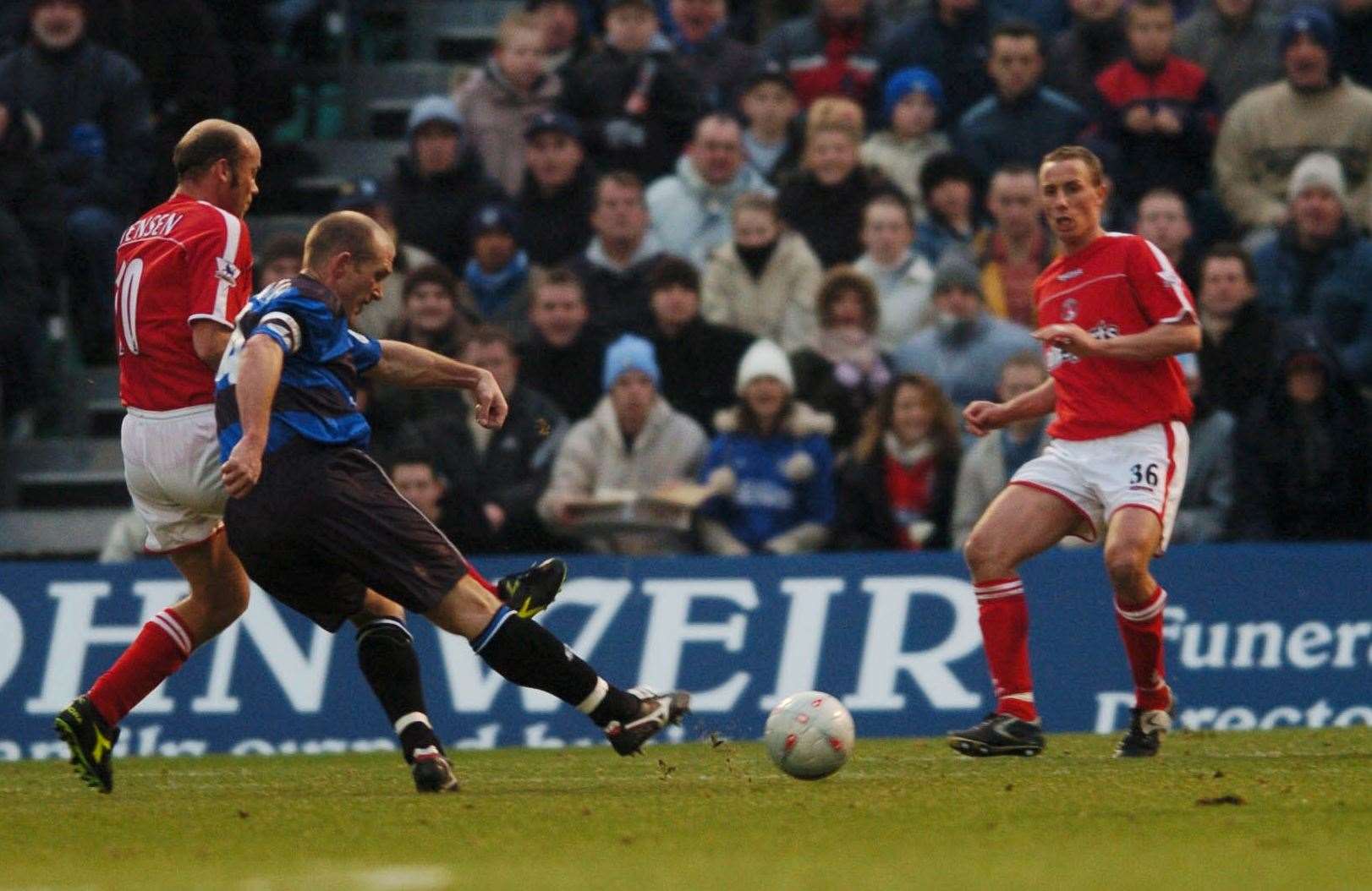 Gillingham's Paul Smith scores his goal and Gillingham's third against Charlton Athletic