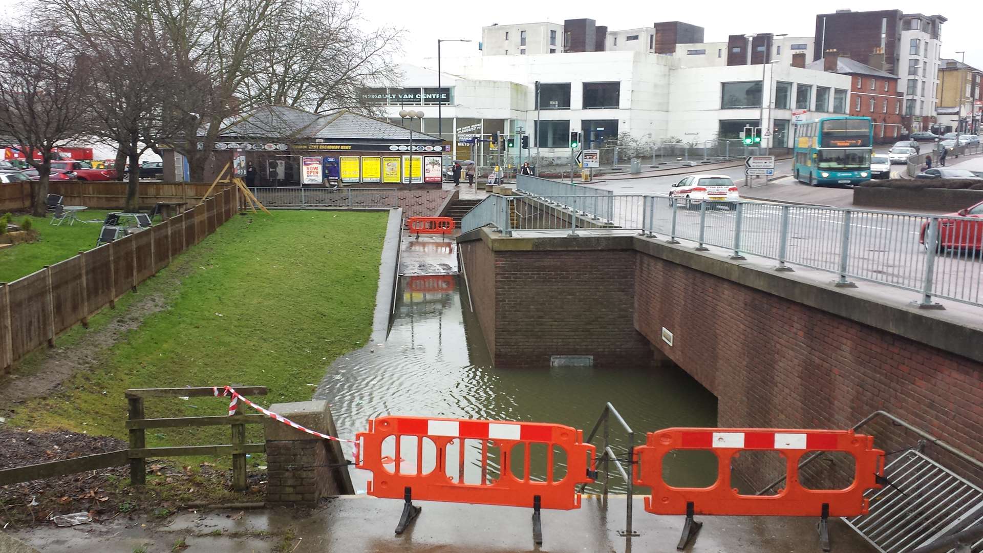 The River Medway's water levels were noticeably high