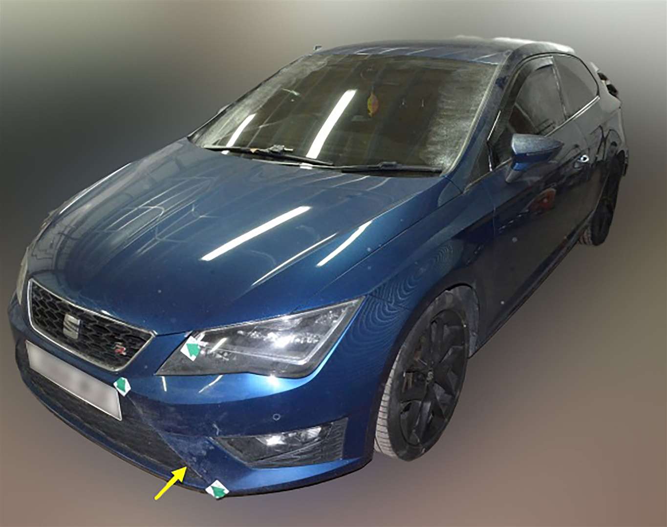 The Seat Leon that was involved in the chase (Leicestershire Police/PA)