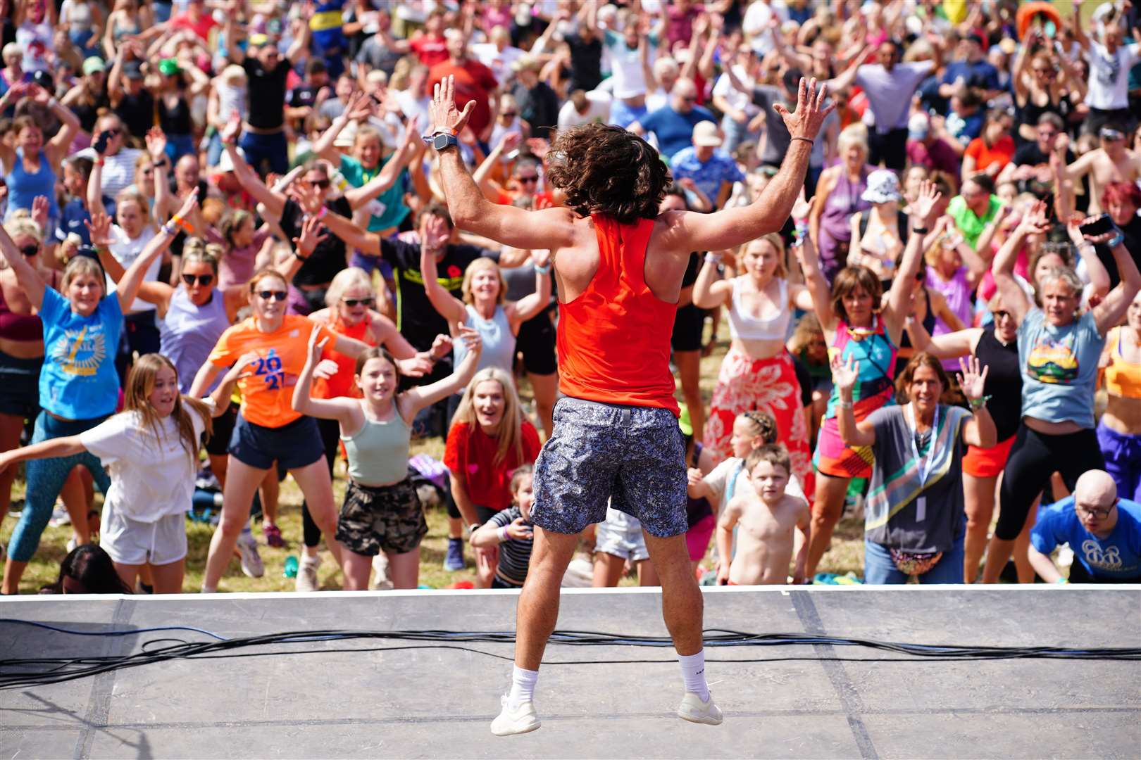 Joe Wicks on the Gateway stage at the Glastonbury Festival at Worthy Farm in Somerset (Ben Birchall/PA)