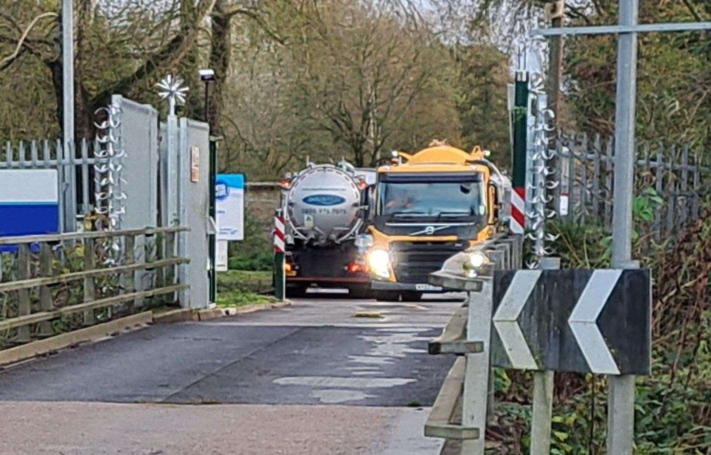 Lorries are regularly seen at Ashford’s Wastewater Treatment Works in Kinney’s Lane, Kennington