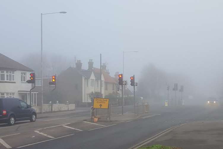 This was the scene on Canterbury Road, Sittingbourne, this afternoon